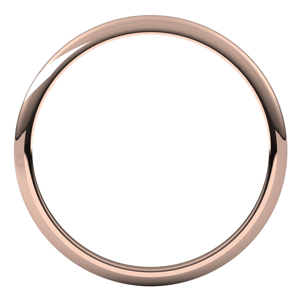 10K Rose 1.5 mm Half Round Band Size 7