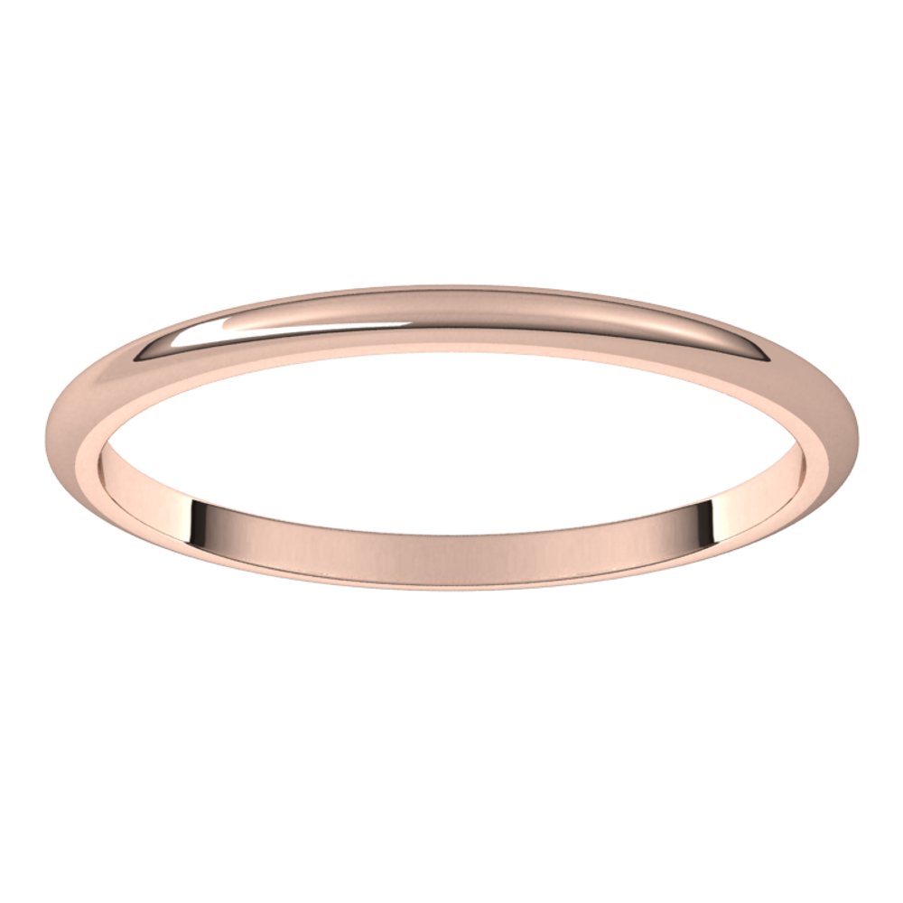 10K Rose 1.5 mm Half Round Band Size 7