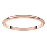 14K Rose Gold 1.5 mm Half Round Band Size 2