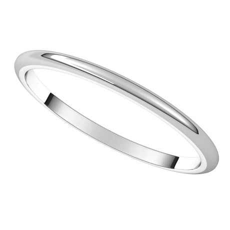 14K White 1.5 mm Half Round Band