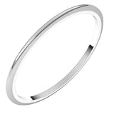 14K X1 White 1 mm Half Round Band Size 6