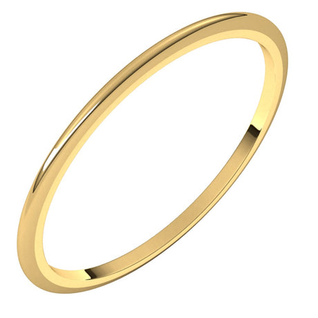 10K Yellow Gold 1 mm Half Round Band Size 5