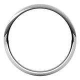 14K White 1 mm Half Round Band