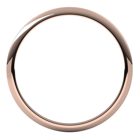 10K Rose Gold 1 mm Half Round Band Size 5.5