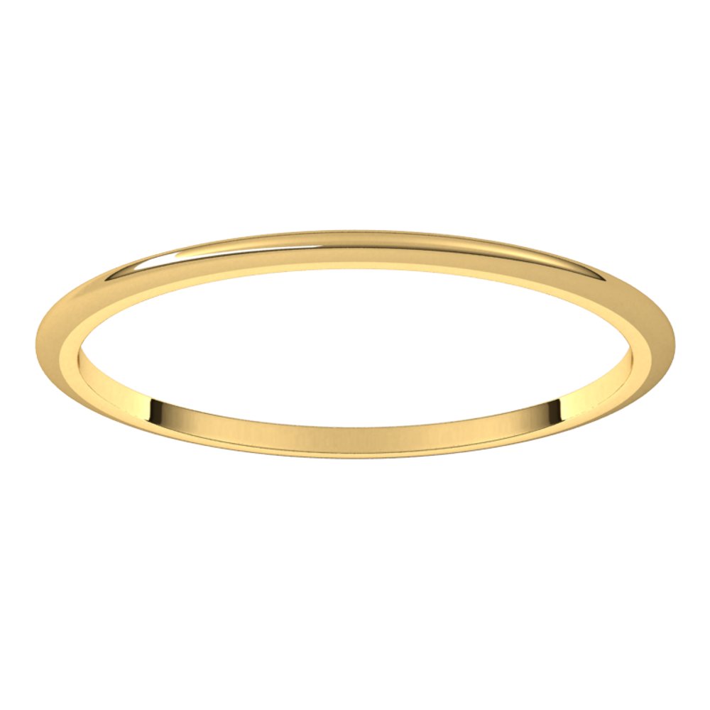 10K Yellow Gold 1 mm Half Round Band Size 5