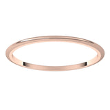 14K Rose 1 mm Half Round Band