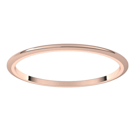 14K Rose Gold 1 mm Half Round Band Size 4