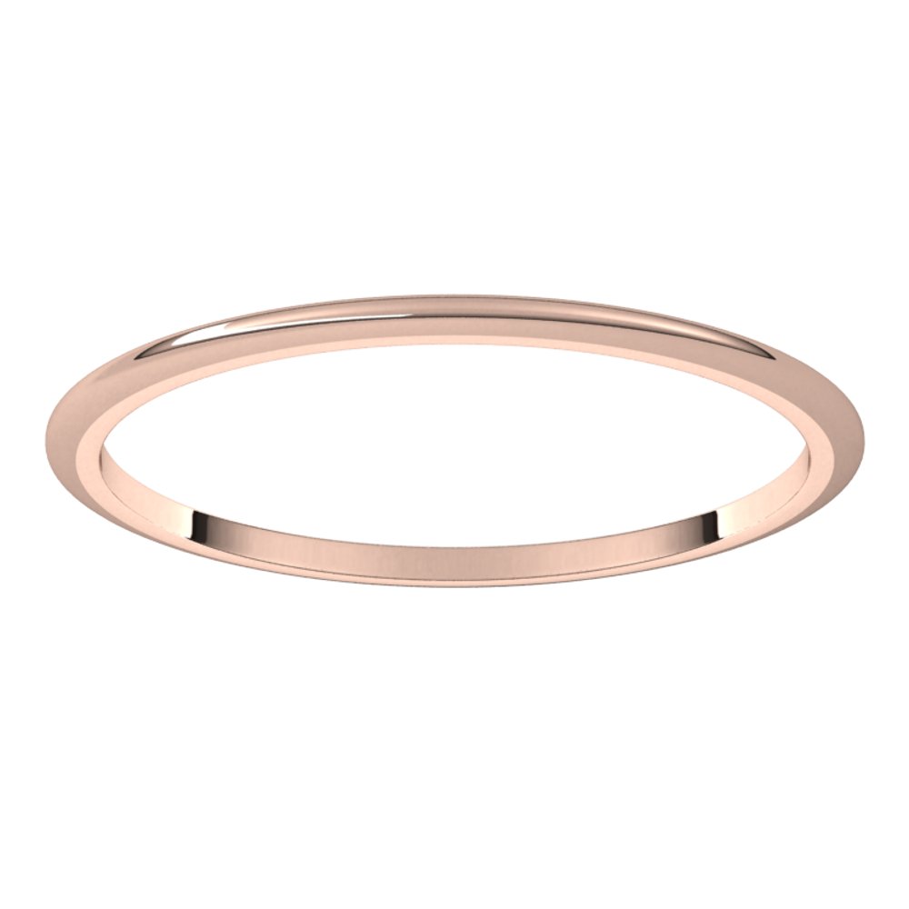 10K Rose Gold 1 mm Half Round Band Size 5.5