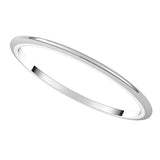 10K White Gold 1 mm Half Round Band Size 7