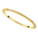 18K Yellow Gold 1 mm Half Round Band Size 4.5