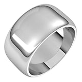 Sterling Silver 10 mm Half Round Band Size 8