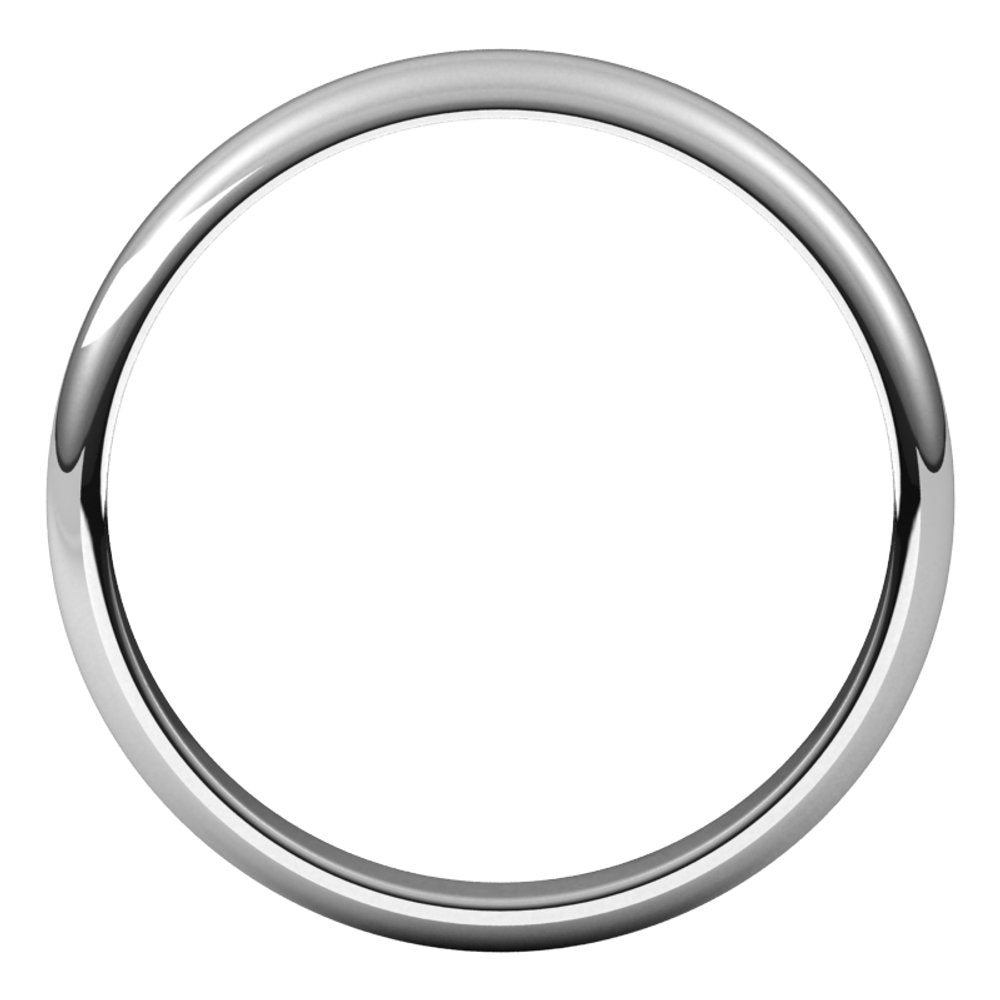 10K White 3 mm Half Round Band