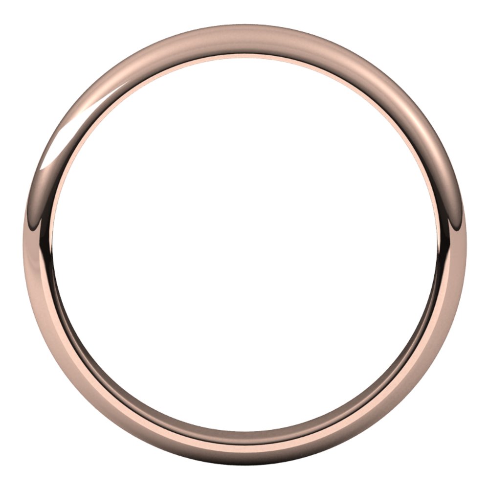 14K Rose 3 mm Half Round Band