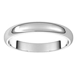 10K White 3 mm Half Round Band