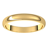 18K Yellow 3 mm Half Round Band