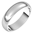 10K White 5 mm Half Round Band Size 7