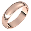 14K Rose 5 mm Half Round Band Size 6