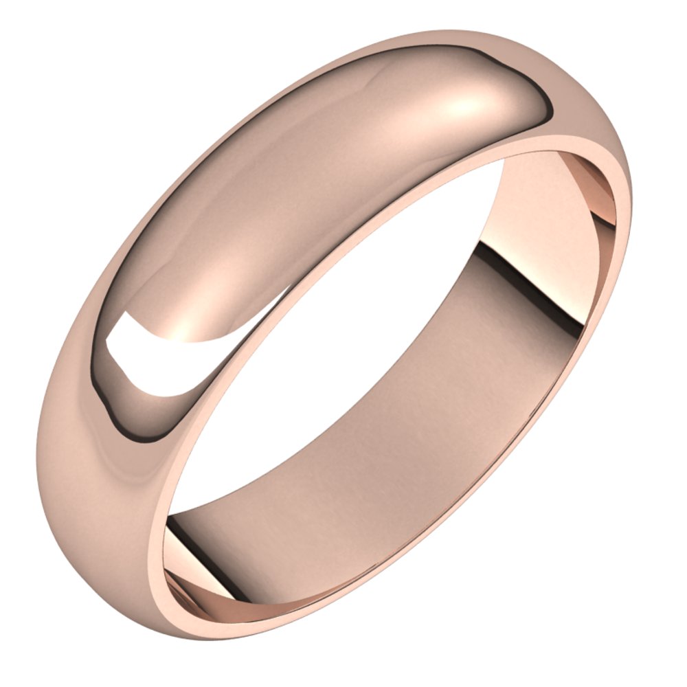 10K Rose 5 mm Half Round Band Size 10