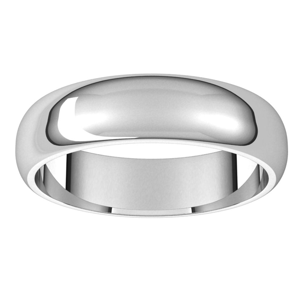 Continuum Sterling Silver 5 mm Half Round Band Size 14