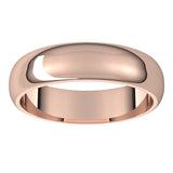 10K Rose 5 mm Half Round Band Size 10