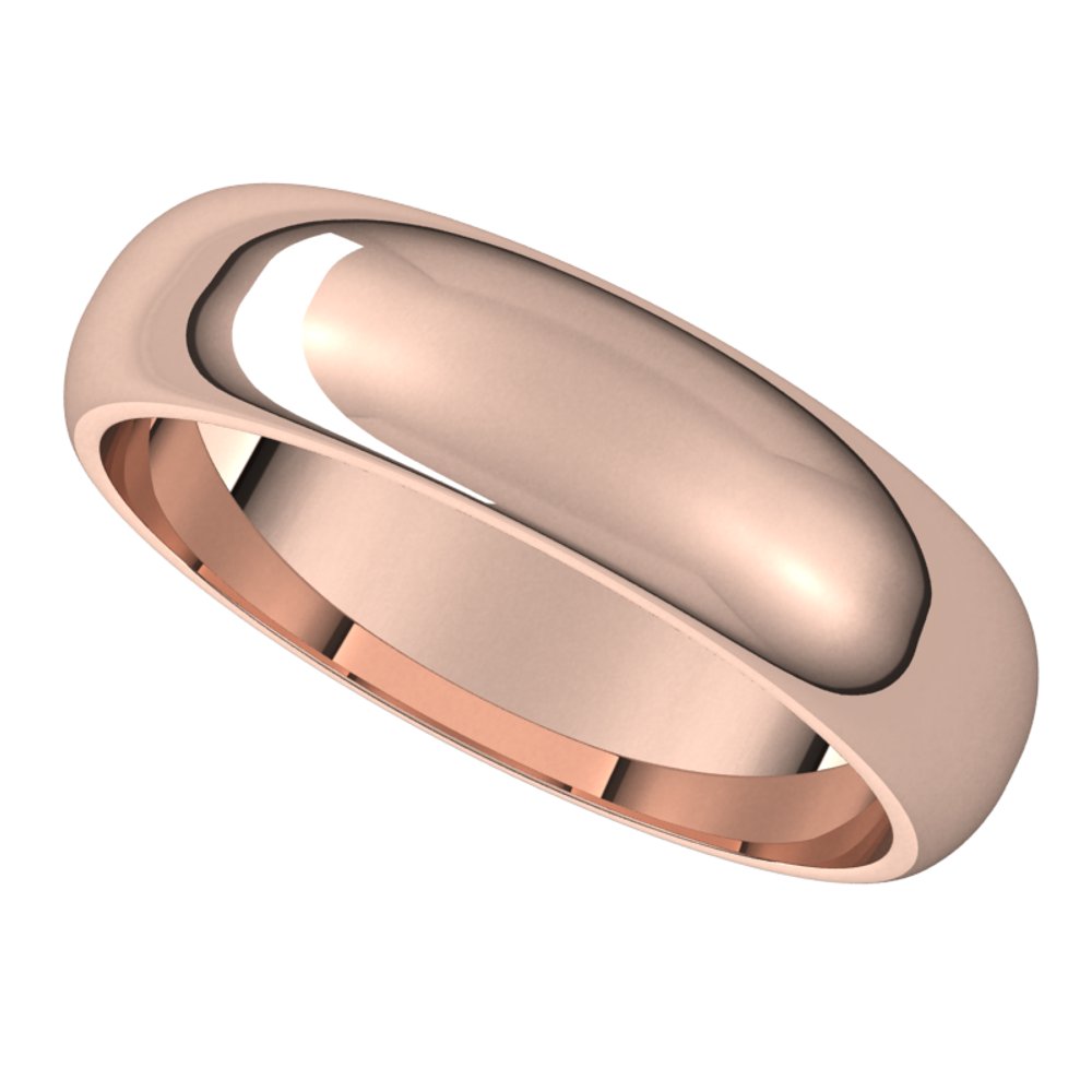 14K Rose 5 mm Half Round Band