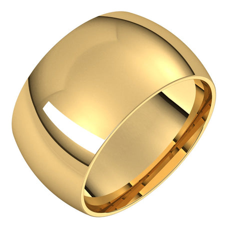 14K Yellow 11 mm Half Round Band Size 11