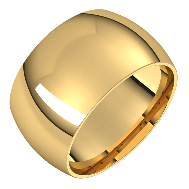14K Yellow 11 mm Half Round Band Size 11