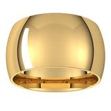 14K Yellow Gold 11 mm Half Round Band Size 7.5