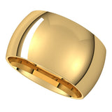 14K Yellow Gold 11 mm Half Round Band Size 7.5