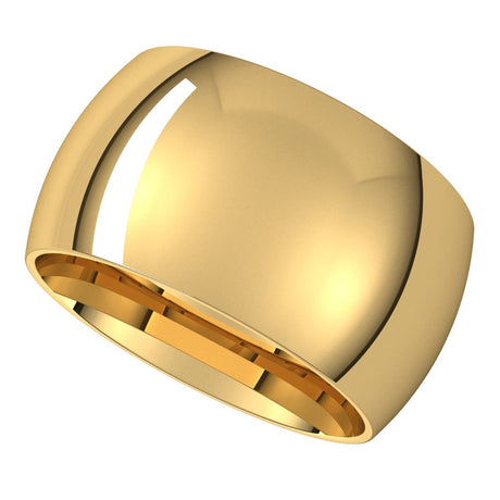 14K Yellow Gold 11 mm Half Round Band Size 7.5