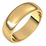 18K Yellow 6 mm Half Round Band Size 6.5