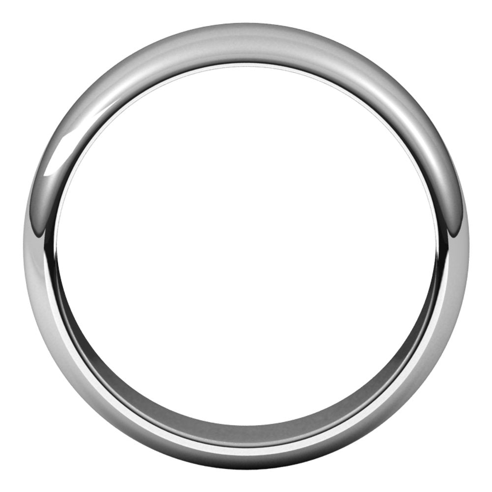 14K White 6 mm Half Round Band