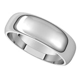 14K White 6 mm Half Round Band
