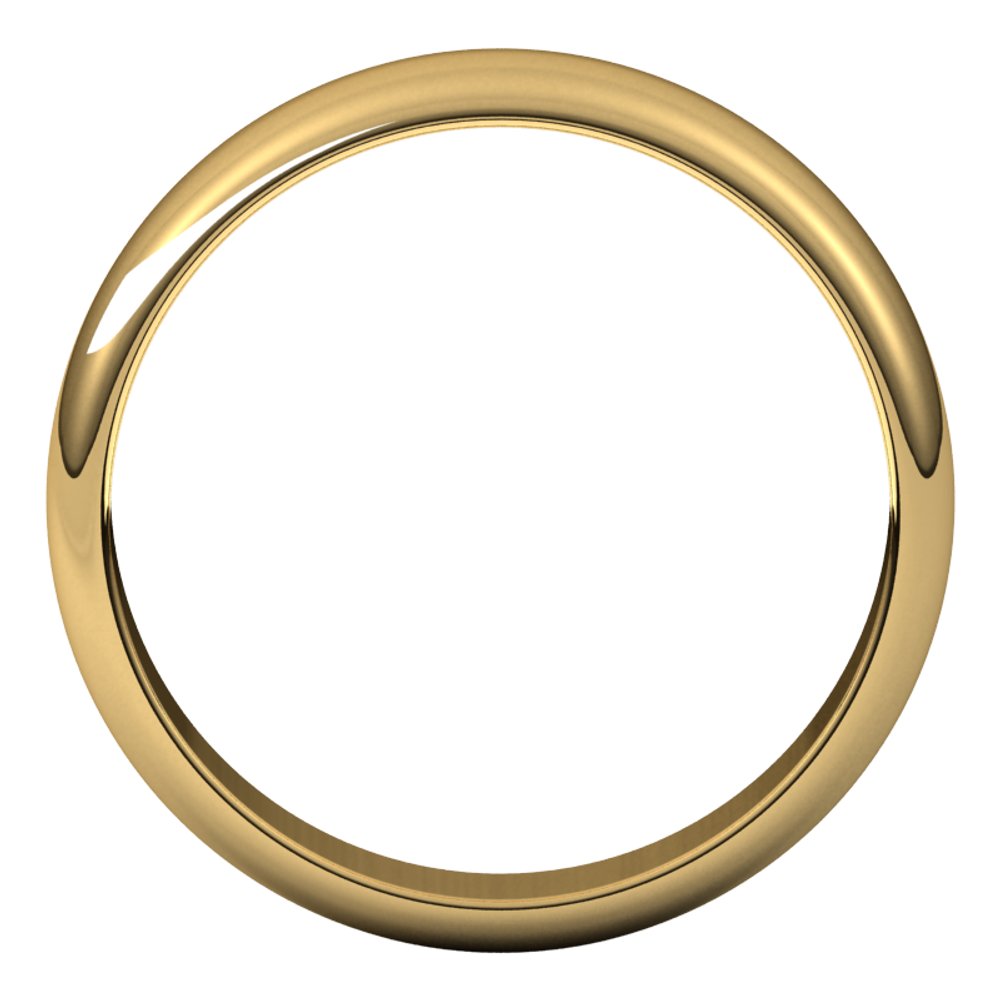 10K Yellow Gold 4.5 mm Half Round Band Size 8.5