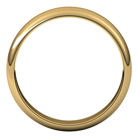 10K Yellow Gold 4.5 mm Half Round Band Size 8.5
