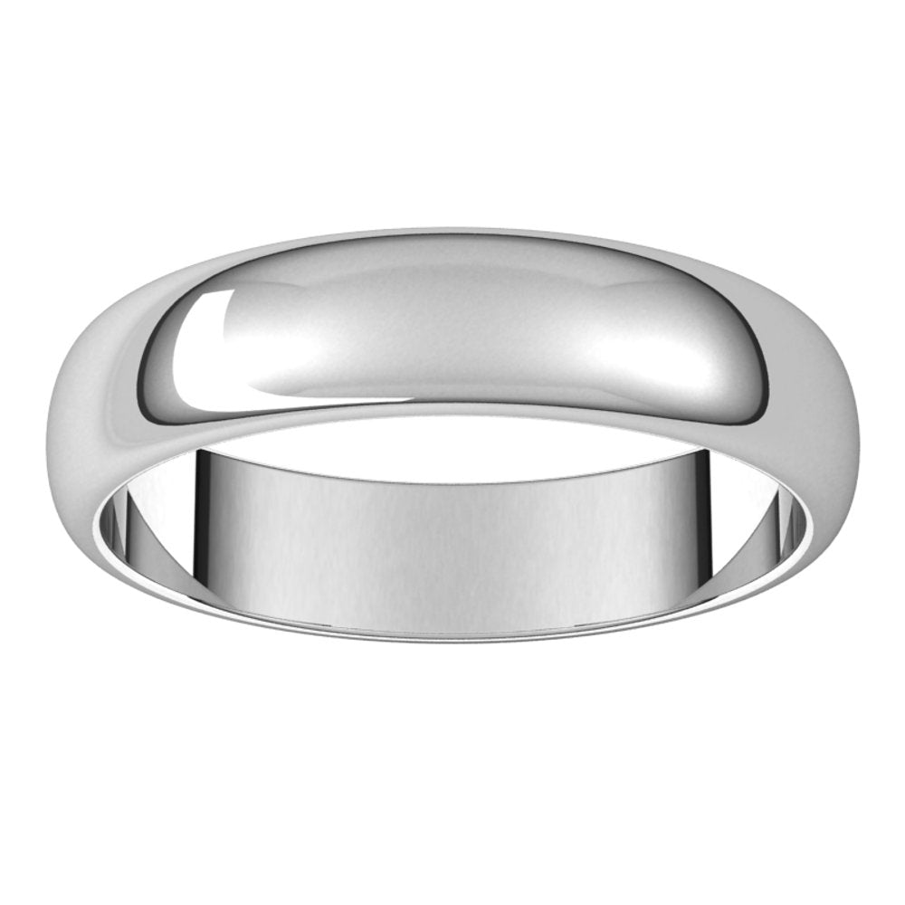 14K White 4.5 mm Half Round Band Size 10