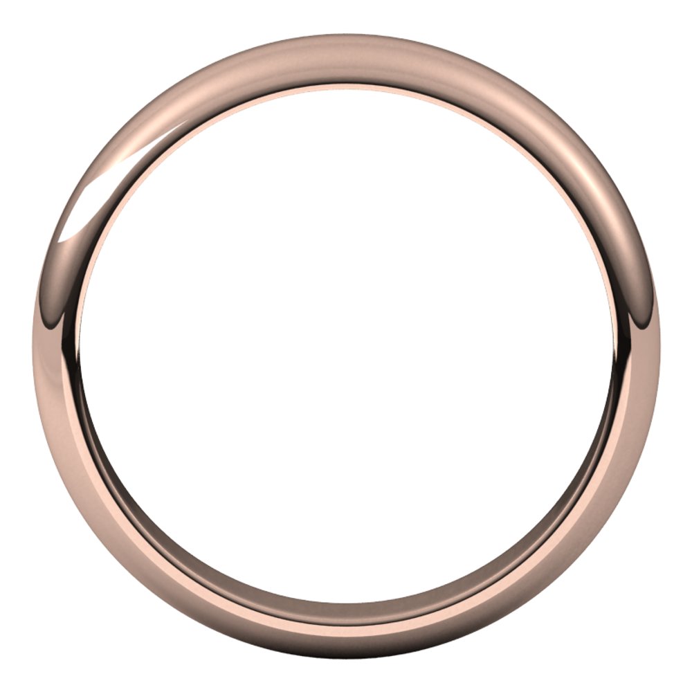 14K Rose 4 mm Half Round Band