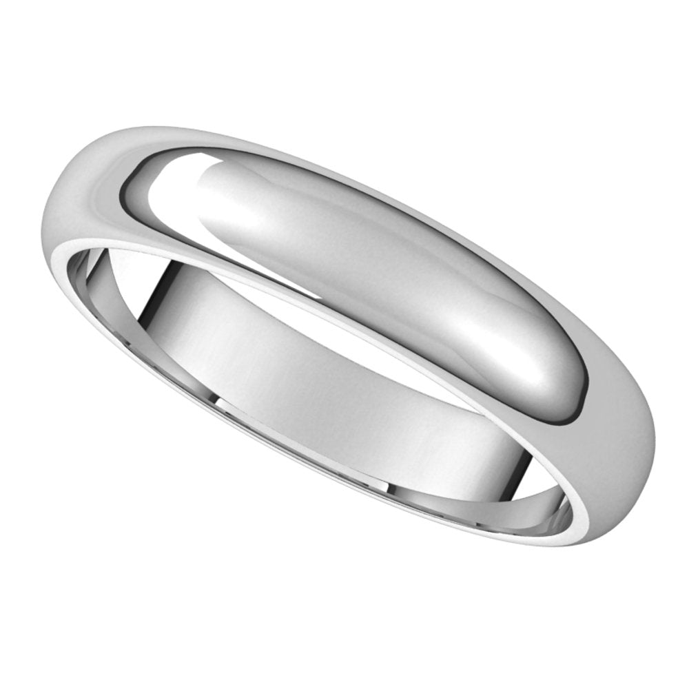 10K White 4 mm Half Round Band