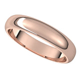 14K Rose 4 mm Half Round Band