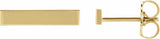 14K Yellow Gold Engravable Bar Earrings