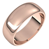 10K Rose 7 mm Half Round Band Size 4.5