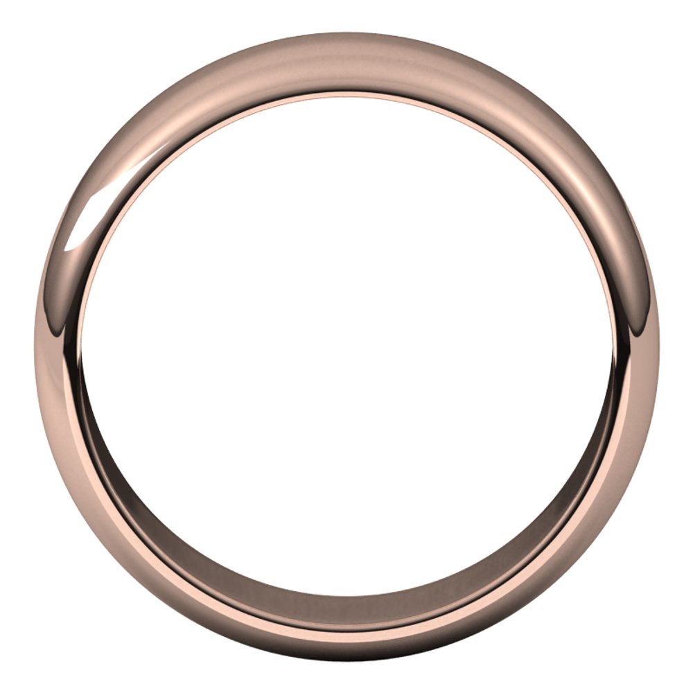 14K Rose 7 mm Half Round Band