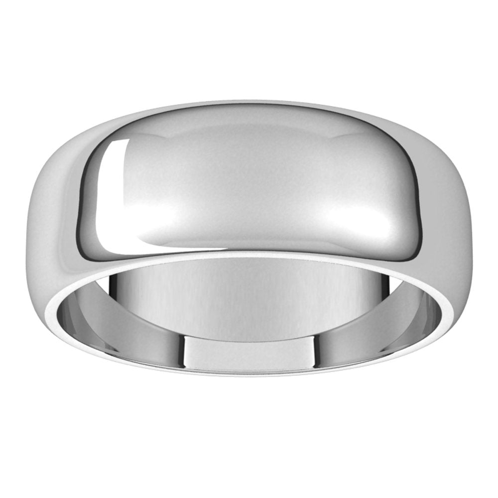 10K White 7 mm Half Round Band