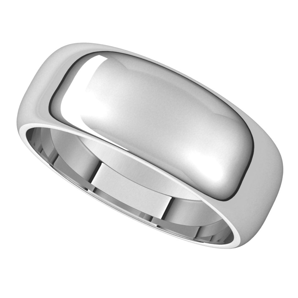 10K White 7 mm Half Round Band