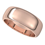 14K Rose 7 mm Half Round Band