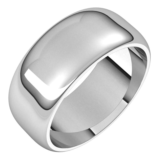 Platinum 8 mm Half Round Band Size 7
