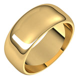 14K Yellow Gold 8 mm Half Round Band Size 6