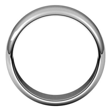 Platinum 8 mm Half Round Band Size 7