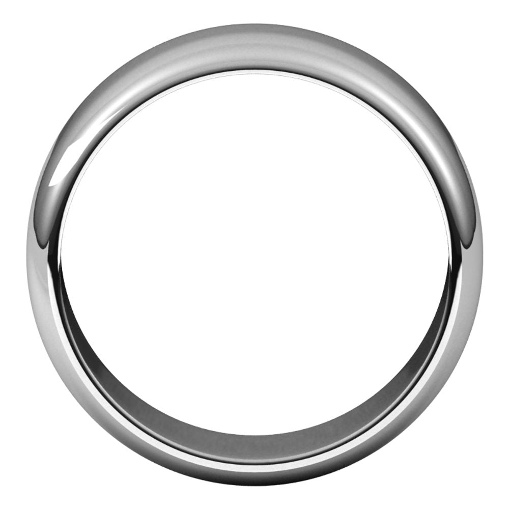 Sterling Silver 8 mm Half Round Band