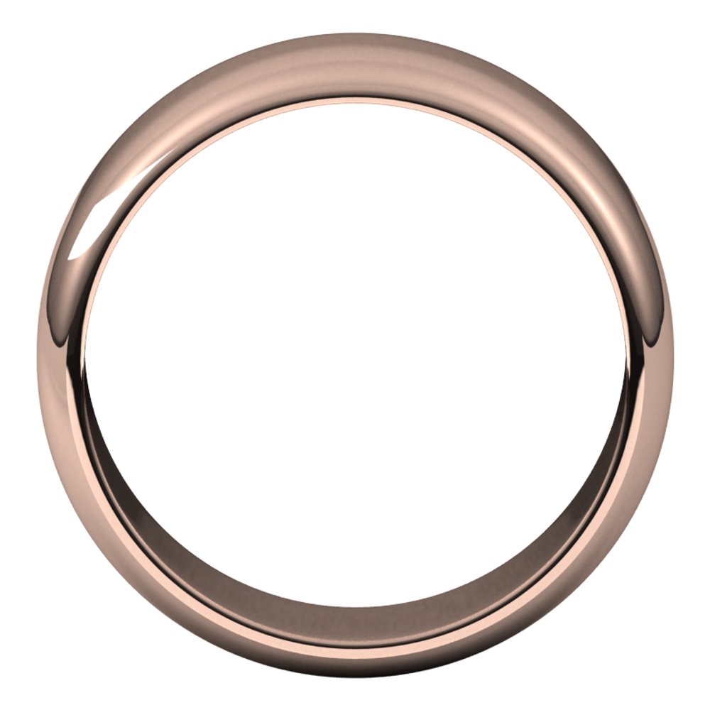 14K Rose Gold 8 mm Half Round Band Size 8